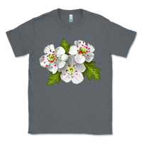 Charcoal Heather Hawthorn Flower Classic Tee - LillyAllenDesigns