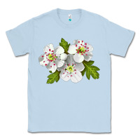 Dusty Blue Hawthorn Flower Classic Tee - LillyAllenDesigns