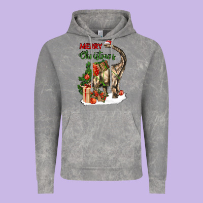 Merry Christmas Brachiosaurus Vintage Hoodie Designed By Lillyallendesigns