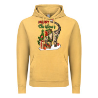 Vintage Mustard merry christmas brachiosaurus Vintage Hoodie - LillyAllenDesigns