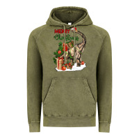 Vintage Olive merry christmas brachiosaurus Vintage Hoodie - LillyAllenDesigns