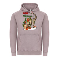Vintage Zinc merry christmas brachiosaurus Vintage Hoodie - LillyAllenDesigns