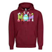 Burgundy Easter mom Zipper Hoodie - OliviaCreatesArt