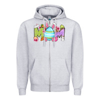 Heather Grey Easter mom Zipper Hoodie - OliviaCreatesArt