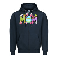 Navy Easter mom Zipper Hoodie - OliviaCreatesArt