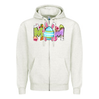 Oatmeal Heather Easter mom Zipper Hoodie - OliviaCreatesArt