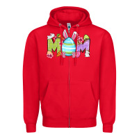 Red Easter mom Zipper Hoodie - OliviaCreatesArt