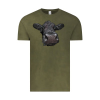 Vintage Olive Black Angus Heifer Vintage Tee - LillyAllenDesigns