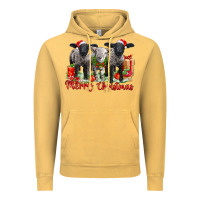 Vintage Mustard merry christmas baby sheeps Vintage Hoodie - LillyAllenDesigns