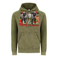 Vintage Olive merry christmas baby sheeps Vintage Hoodie - LillyAllenDesigns