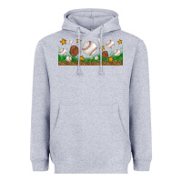 Heather Grey Baseball Glove With Leopard Libbey Glass Heavyweight Hoodie - BundleAndBundleShop