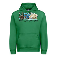 Emerald peace love polar bear Urban Hoodie - LillyAllenDesigns