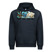 Navy peace love polar bear Urban Hoodie - LillyAllenDesigns