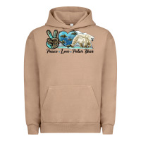 Pigment Burro peace love polar bear Urban Hoodie - LillyAllenDesigns