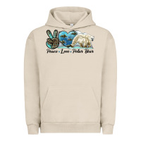 Pigment French Oak peace love polar bear Urban Hoodie - LillyAllenDesigns