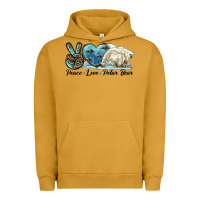 Pigment Peanut Butter peace love polar bear Urban Hoodie - LillyAllenDesigns