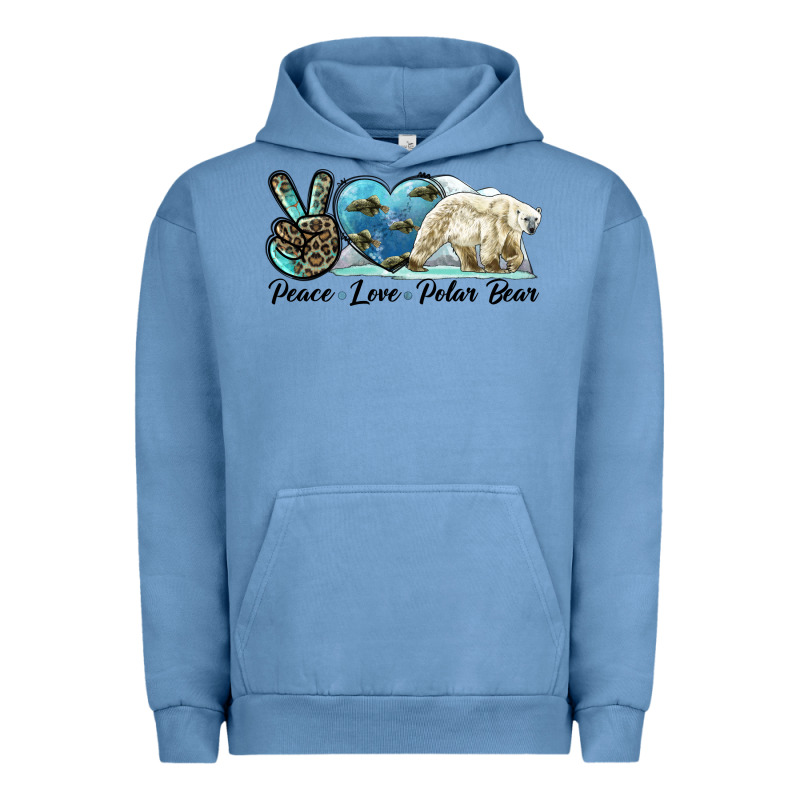 Peace Love Polar Bear Urban Hoodie by LillyAllenDesigns | Teevron