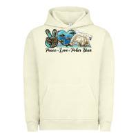 Pigment Pistachio peace love polar bear Urban Hoodie - LillyAllenDesigns