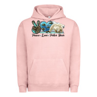 Pigment Salmon peace love polar bear Urban Hoodie - LillyAllenDesigns