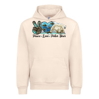 Sandshell peace love polar bear Urban Hoodie - LillyAllenDesigns