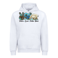 White peace love polar bear Urban Hoodie - LillyAllenDesigns
