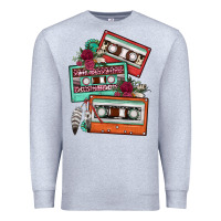 Heather Grey cassette floral gemstone Premium Sweatshirt - FaDigitalArtStudio