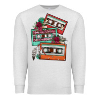 Oatmeal Heather cassette floral gemstone Premium Sweatshirt - FaDigitalArtStudio