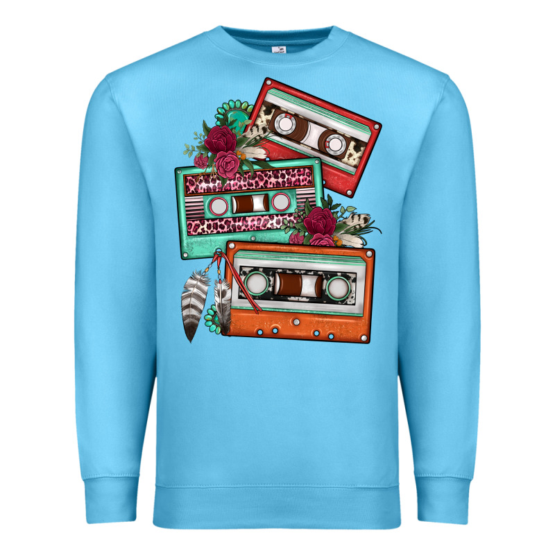 Cassette Floral Gemstone Premium Sweatshirt by FaDigitalArtStudio | Teevron