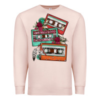 Pale Pink cassette floral gemstone Premium Sweatshirt - FaDigitalArtStudio