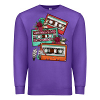Purple cassette floral gemstone Premium Sweatshirt - FaDigitalArtStudio