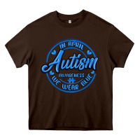 Chocolate Brown autism awareness Heavy Core Tee - MaliasSmallBusiness