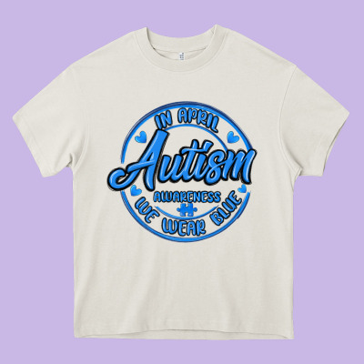 Autism Awareness Heavy Core Tee Designed By Maliassmallbusiness