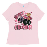 Bubblegum Pink heart crusher Ladies Tee - MaliasSmallBusiness