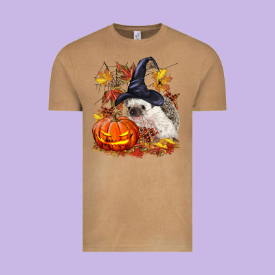 Halloween Hedgehog Vintage Tee Designed By Lillyallendesigns