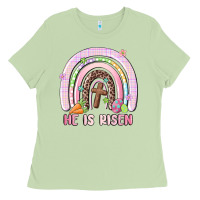 Matcha he is risen easter rainbow Ladies Tee - MaliasSmallBusiness