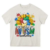 Cream accept understand love awareness Heavy Core Tee - MaliasSmallBusiness