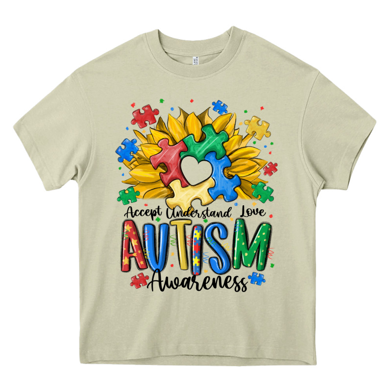 Accept Understand Love Awareness Heavy Core Tee by MaliasSmallBusiness | Teevron
