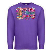 Purple cupid's favorite nurse Premium Sweatshirt - FaDigitalArtStudio