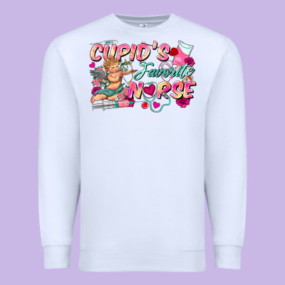 Cupid's Favorite Nurse Premium Sweatshirt Designed By Fadigitalartstudio