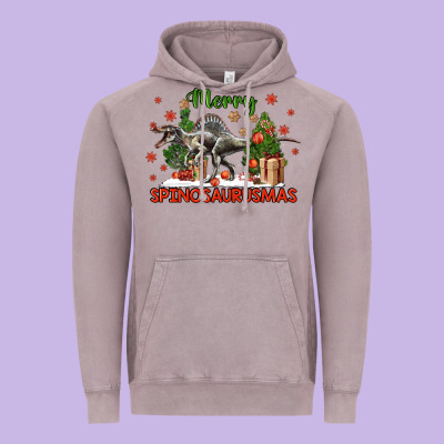 Merry Spinosaurusmas Vintage Hoodie Designed By Lillyallendesigns
