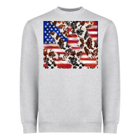 Heather Grey cowhide amerikan flag Heavyweight Sweatshirt - TumblerDesignByShophia