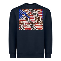Navy cowhide amerikan flag Heavyweight Sweatshirt - TumblerDesignByShophia