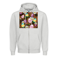 Dove Grey Easter rabbit eggs Zipper Hoodie - OliviaCreatesArt