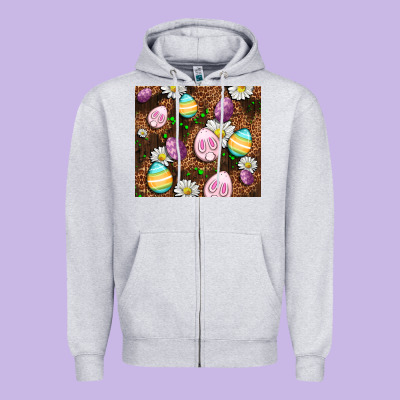 Easter Rabbit Eggs Zipper Hoodie Designed By Oliviacreatesart