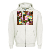 Oatmeal Heather Easter rabbit eggs Zipper Hoodie - OliviaCreatesArt