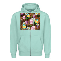 Seafoam Easter rabbit eggs Zipper Hoodie - OliviaCreatesArt