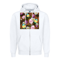 White Easter rabbit eggs Zipper Hoodie - OliviaCreatesArt