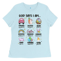 Baby Blue christian easter Ladies Tee - MaliasSmallBusiness