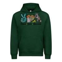 Forest Green Peace love raccoon Urban Hoodie - LillyAllenDesigns