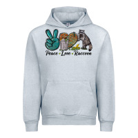 Heather Grey Peace love raccoon Urban Hoodie - LillyAllenDesigns